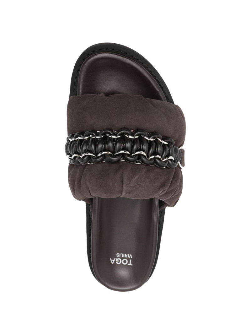 chain-detail padded sandals 4