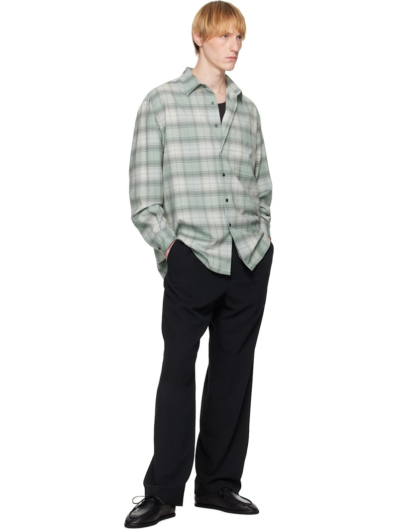 AURALEE Blue Super Light Wool Check Shirt outlook