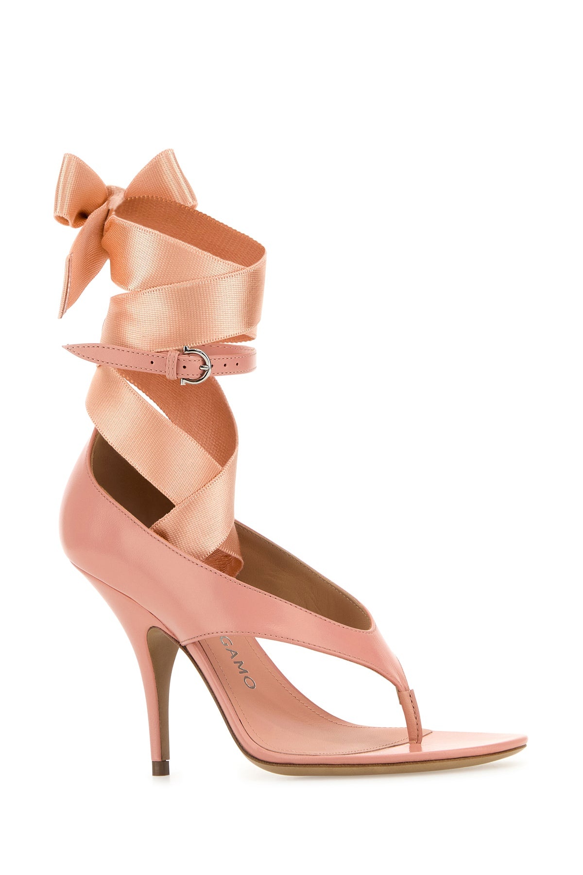 Pink leather Leliu 95 thong sandals - 2