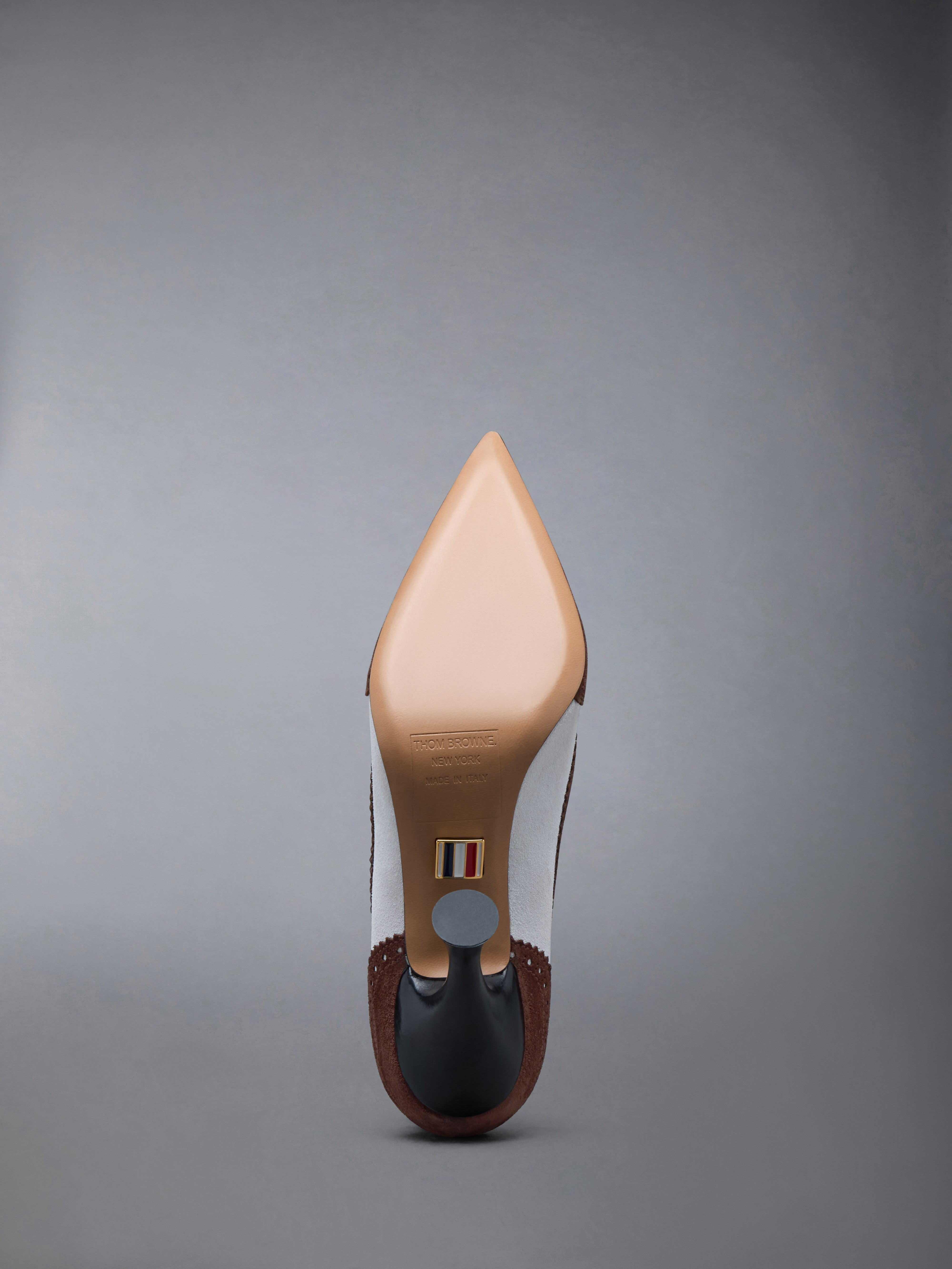 CALF SUEDE LOW THROAT WINGTIP PUMP 90MM - 6