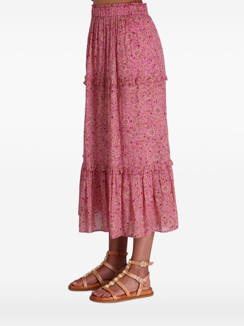 ruffled print long skirt 3
