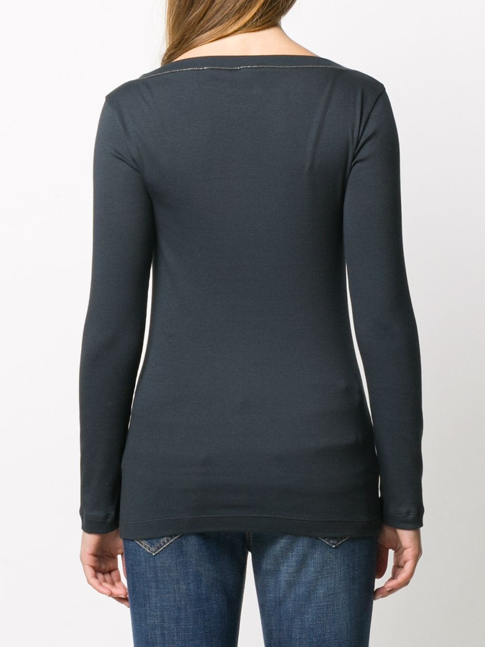 v-neck long-sleeved top - 4