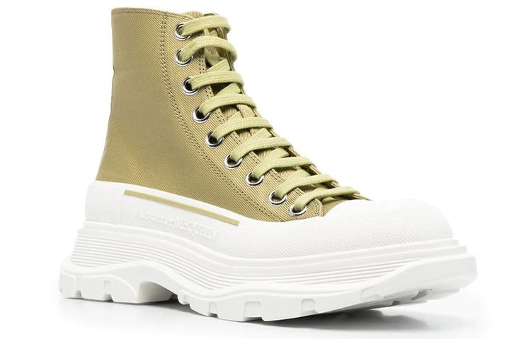 (WMNS) Alexander McQueen Tread Slick Boots 'Olive Green' 697080W4U313809 - 2