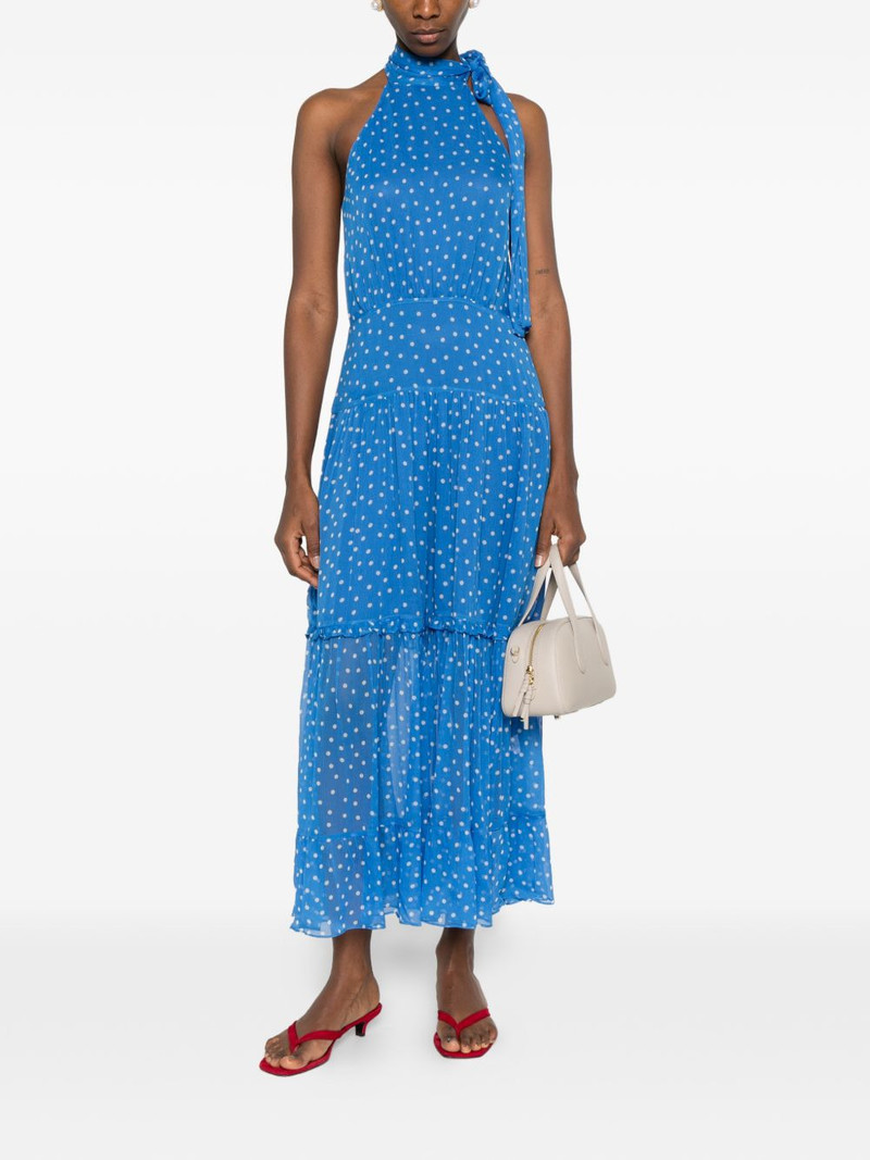 RIXO Abi polka dot-pattern halterneck maxi dress outlook