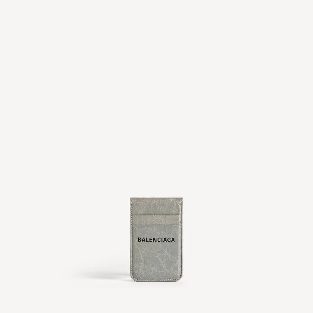 Men's Shopper Phone Magnet Card Holder With Stand in Balenciaga Grey - 1