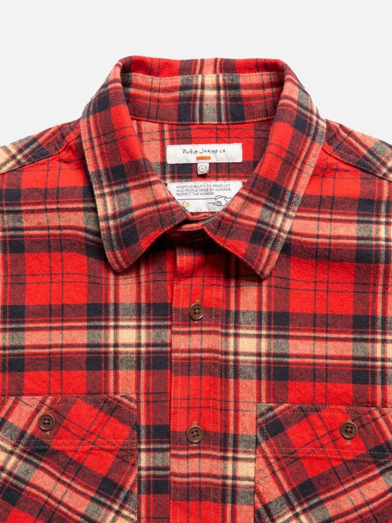 Filip Flannel Shirt Red 3