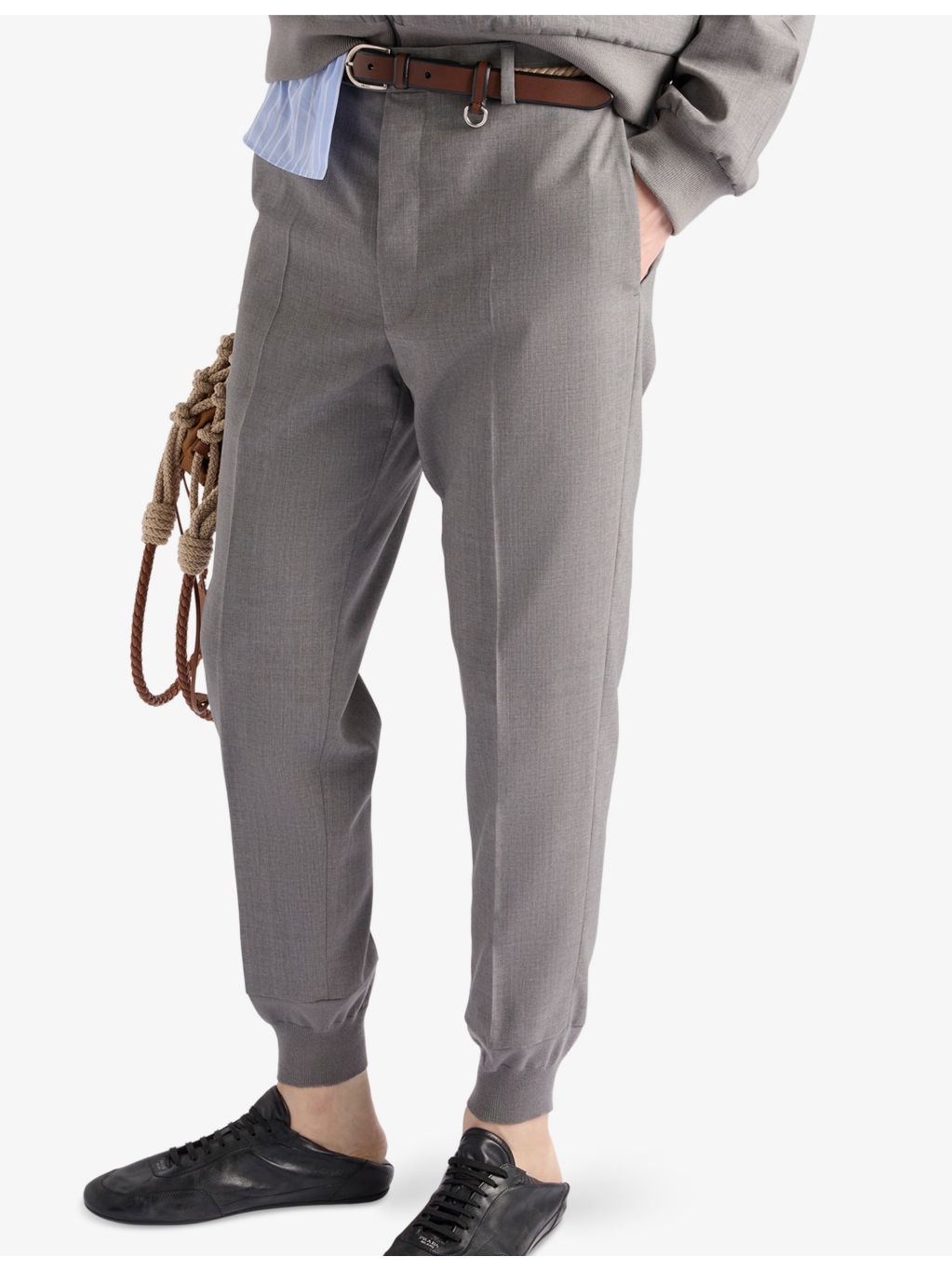 Logo-Embroidered Tapered-Leg Wool Jogging Bottoms - 3