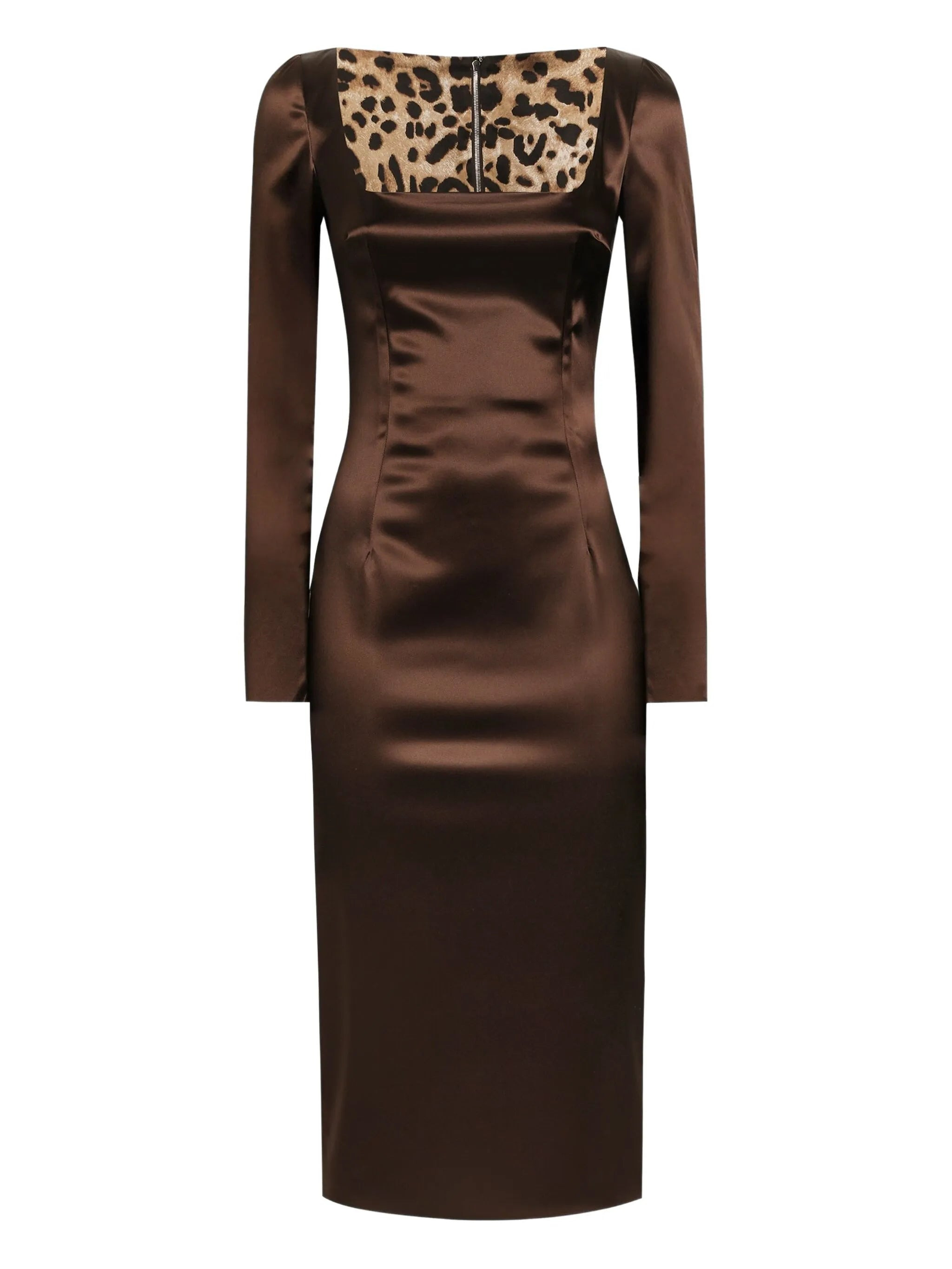 Dolce & Gabbana Square-neck Satin Midi Dress - 3