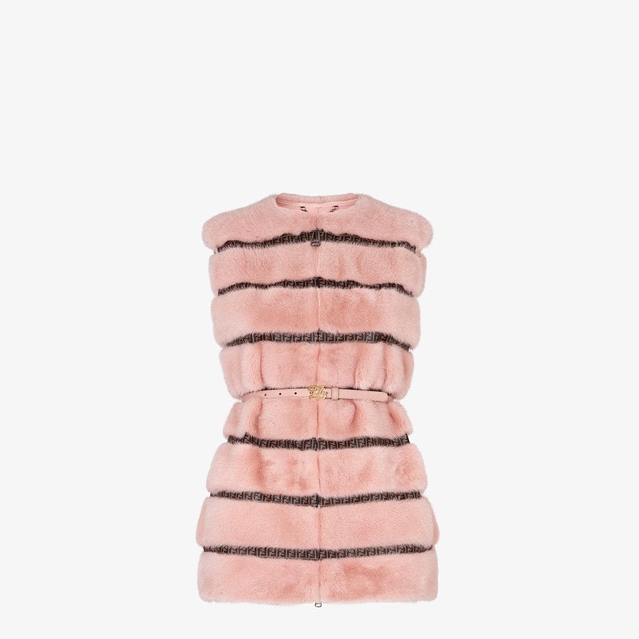 Pink mink vest - 4