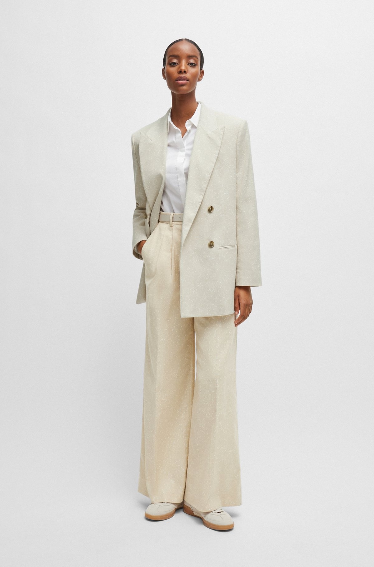 LONGLINE RELAXED-FIT JACKET IN A SLUB COTTON BLEND - 3