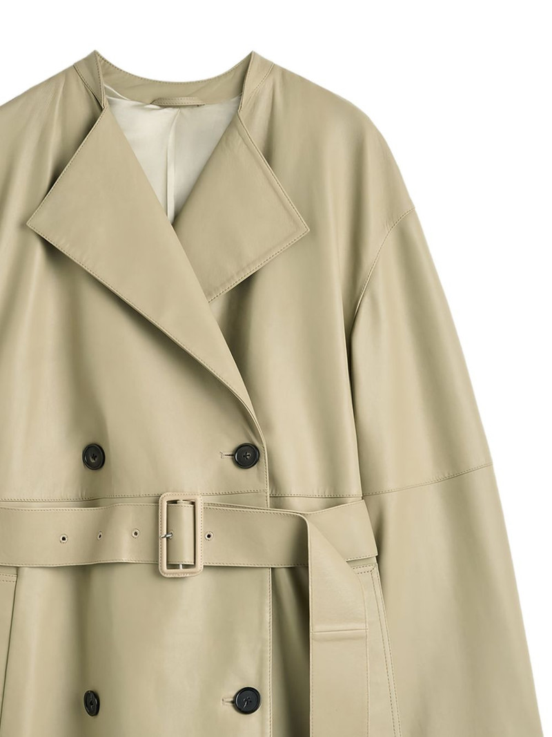 TOTEME collarless leather coat outlook