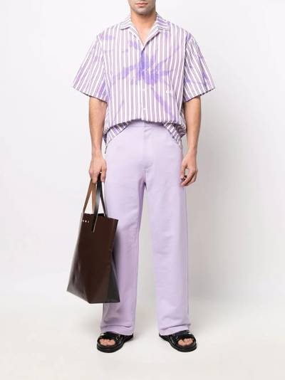 MSGM striped short-sleeved shirt outlook