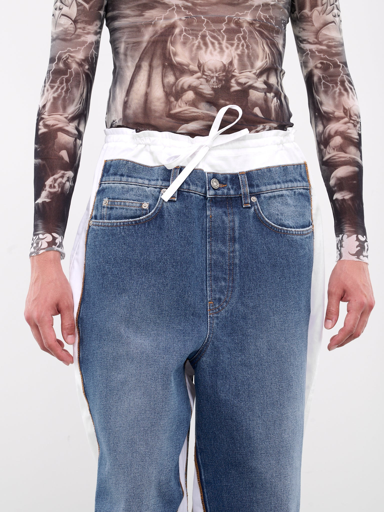 Denim Jean Detailed Pants - 4