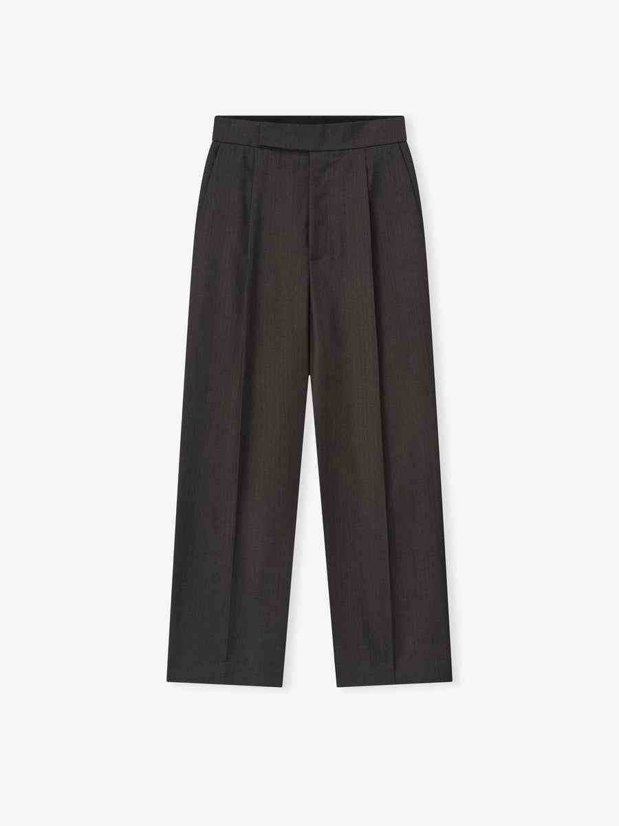 Wool Straight Leg Trouser - 1