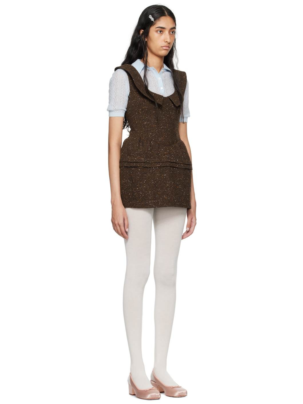 Brown Flower Bud Minidress - 2