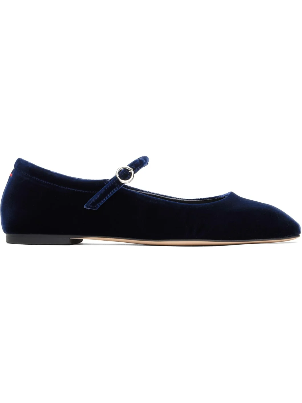 Navy Uma Velvet Mary-Jane Ballerina Flats - 1