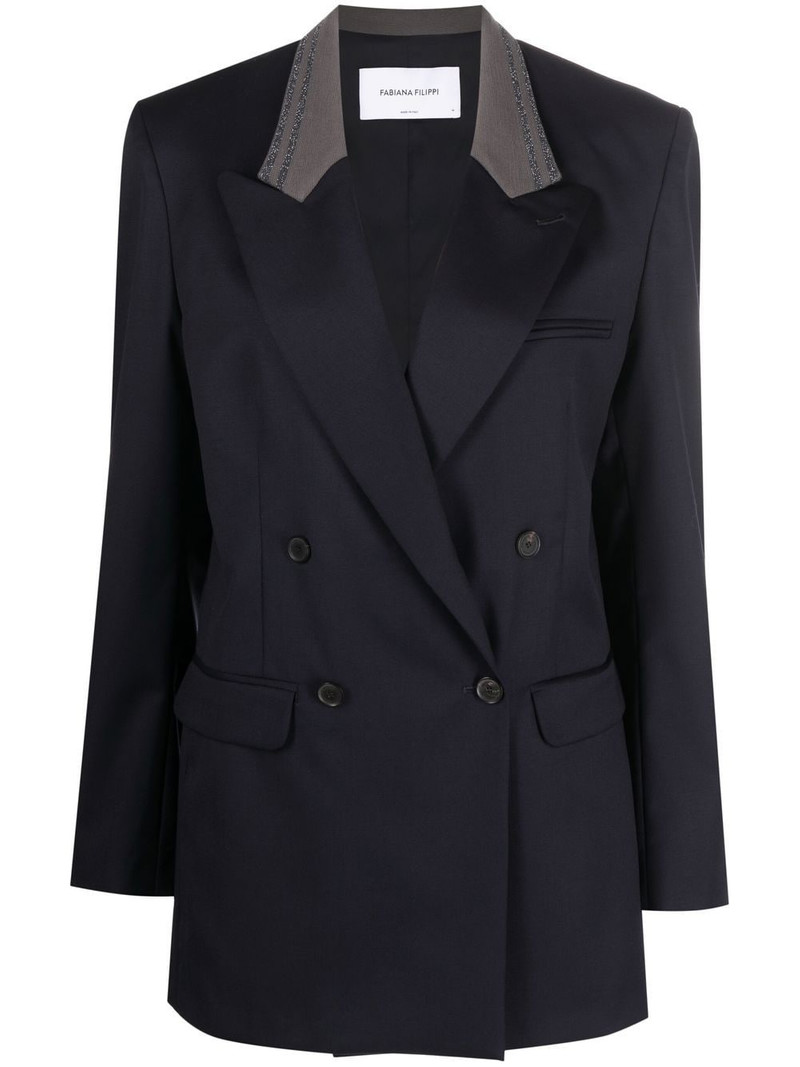 contrast-collar double-breasted blazer 1