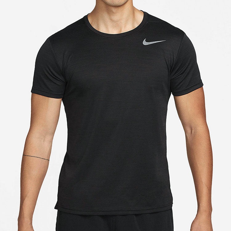 Men's Nike Running Training Quick Dry Sports Round Neck Short Sleeve Black T-Shirt DB4230-010 - 4