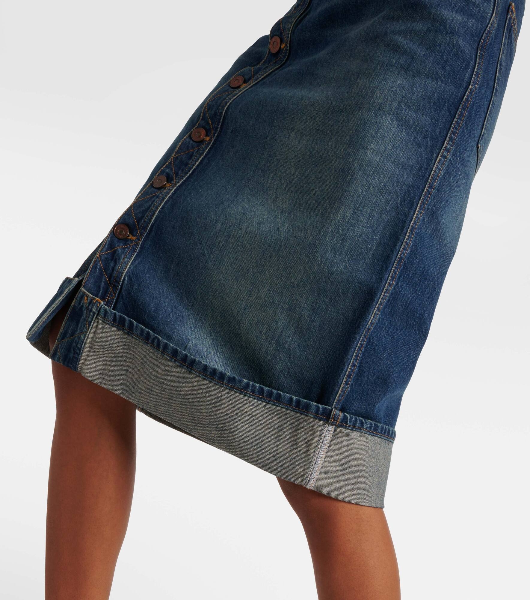 Denim midi skirt - 5