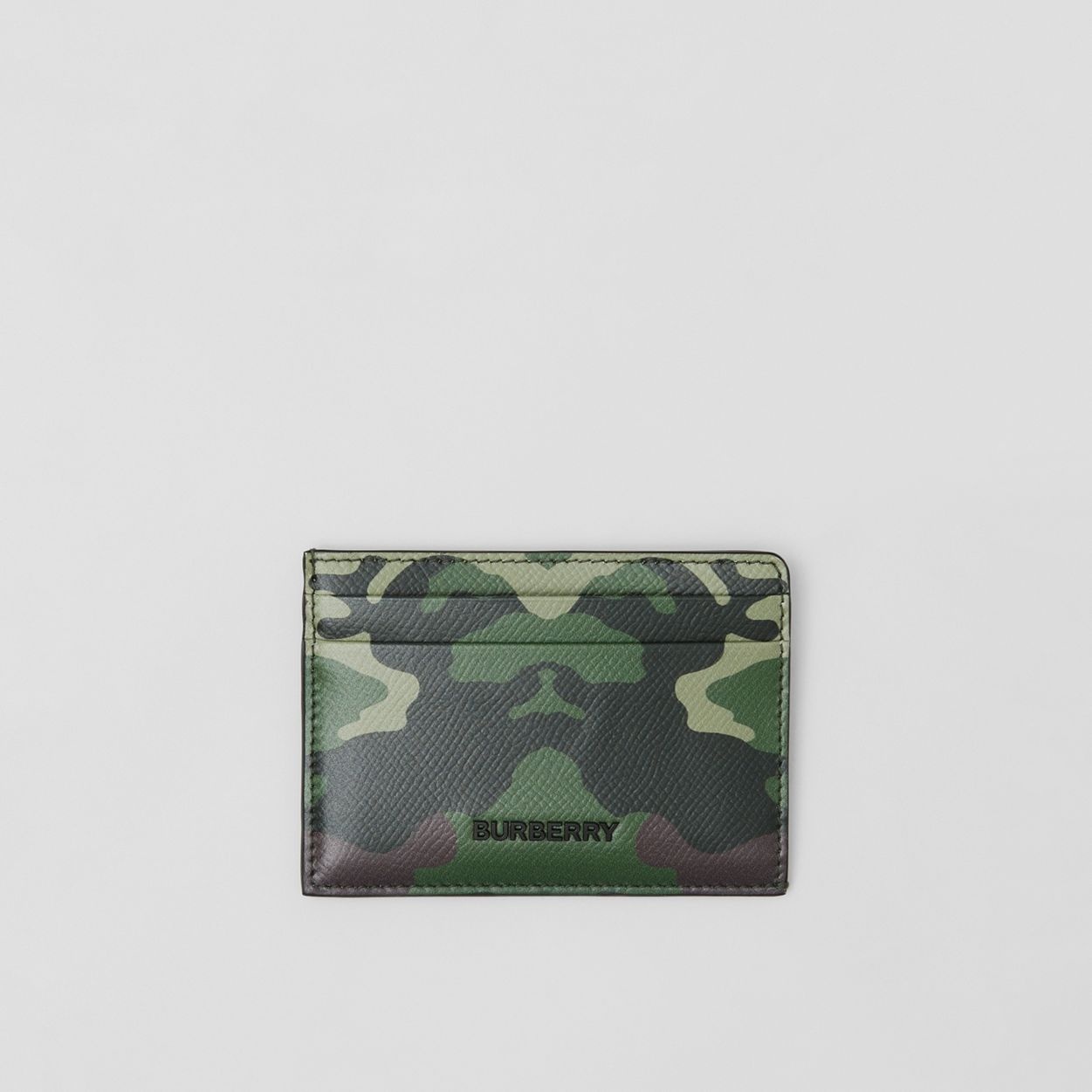 Camouflage Print Leather Card Case - 1