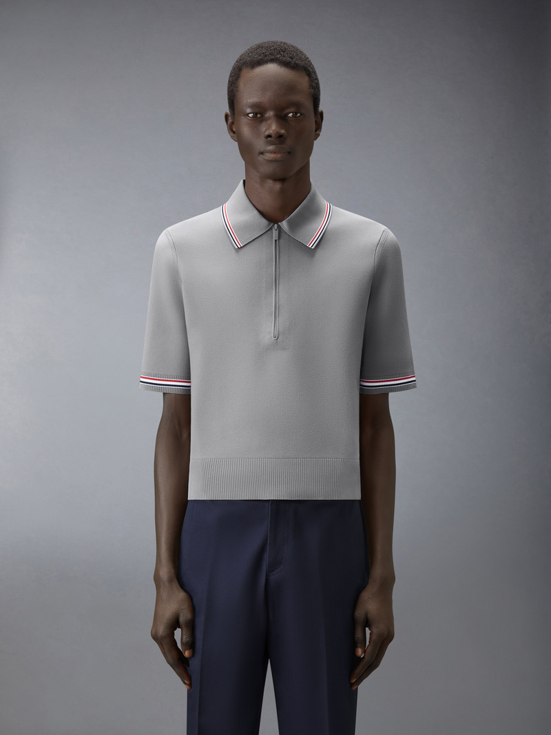 Thom Browne BROWNE 65 INTARSIA ZIP POLO outlook