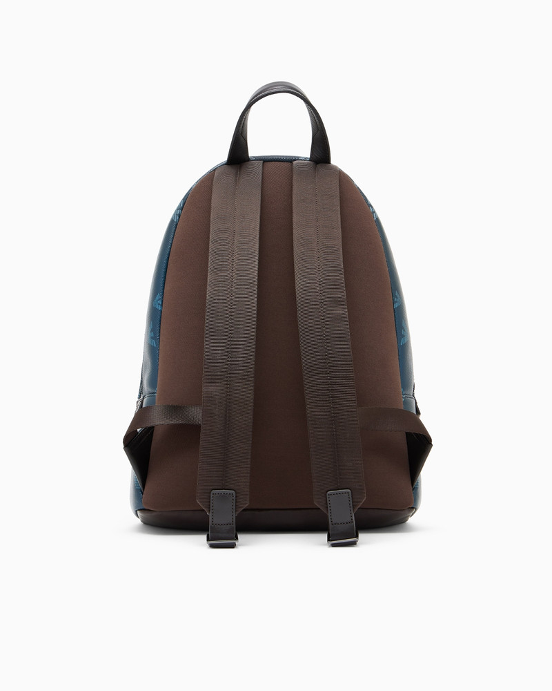 BACKPACK IN COATED CANVAS WITH ALL-OVER EAGLE 3