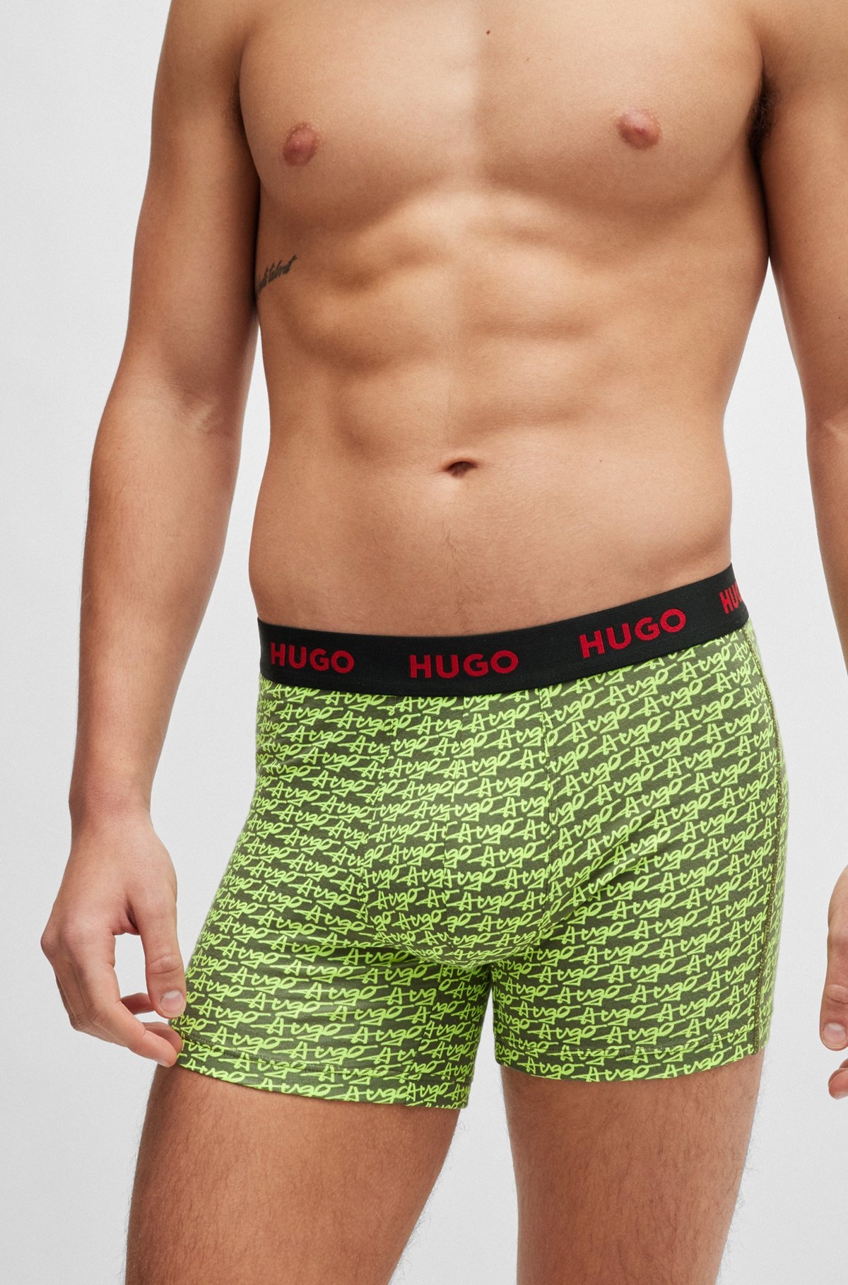 THREE-PACK OF STRETCH-COTTON BOXER BRIEFS WITH LOGO WAISTBANDS - 4