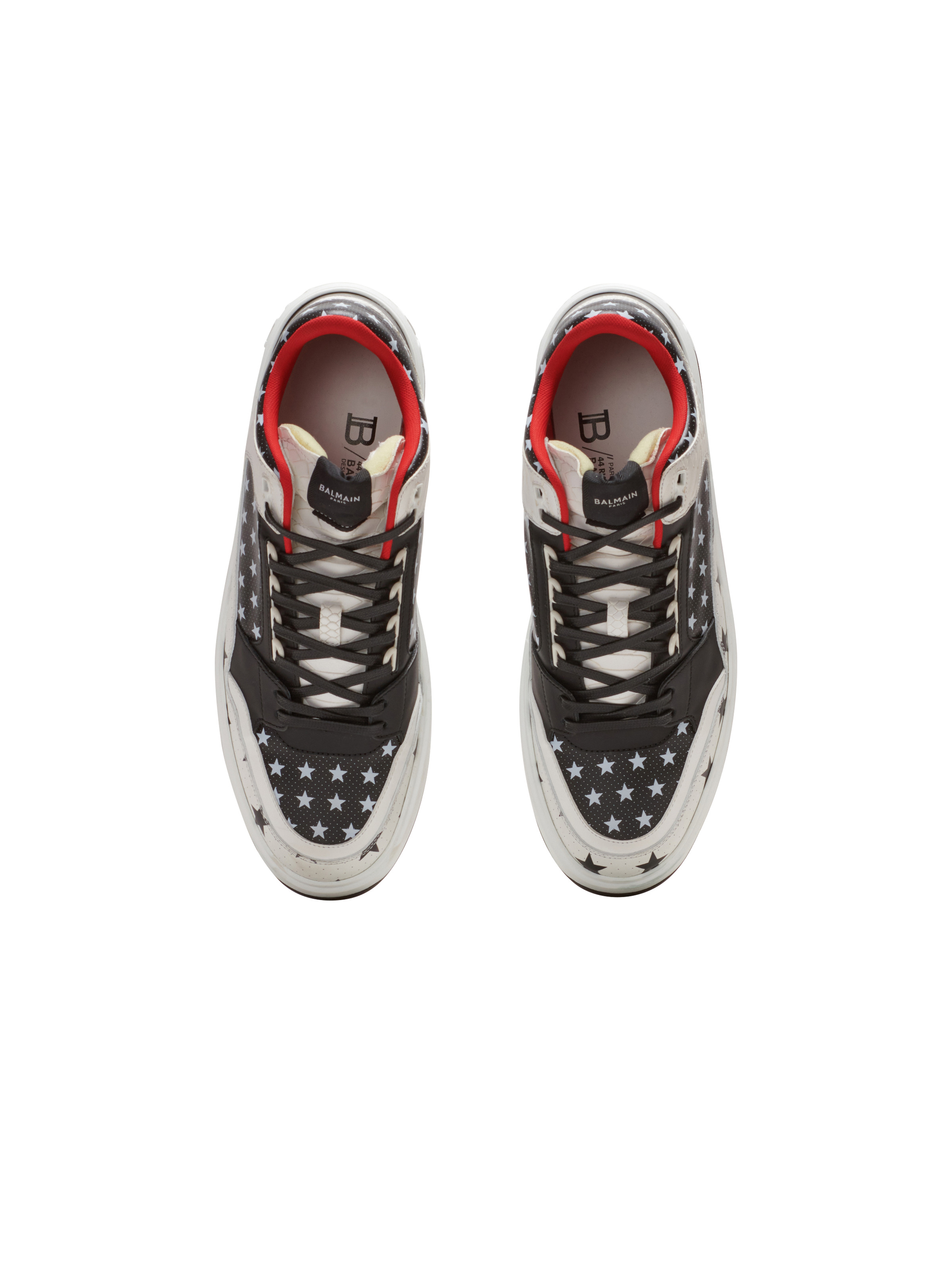 B-Court Mid Top star print leather trainers - 3