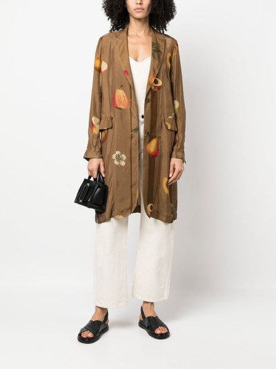 UMA WANG fruit-print single-breasted coat outlook