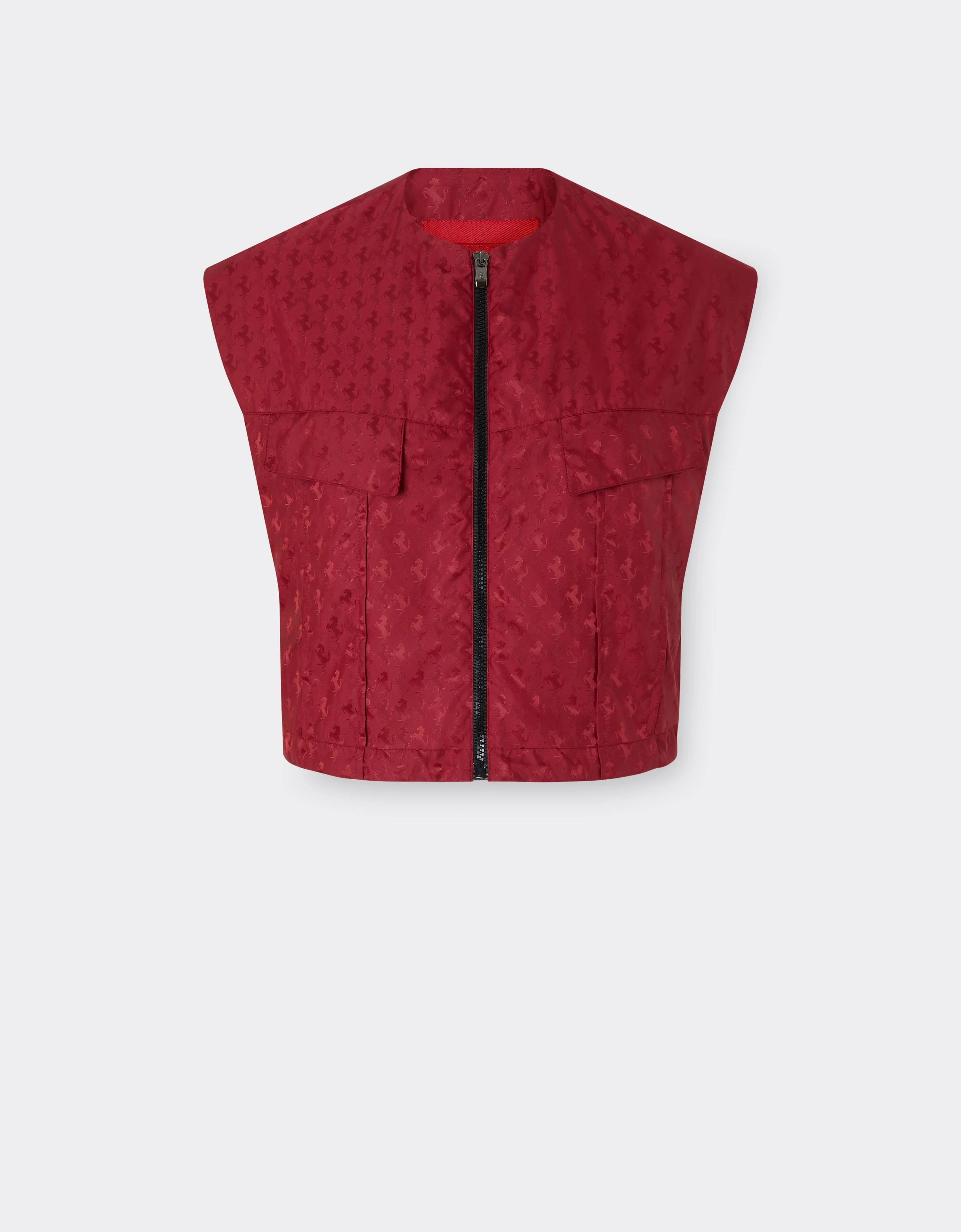Cropped nylon jacket with Prancing Horse motif - 1