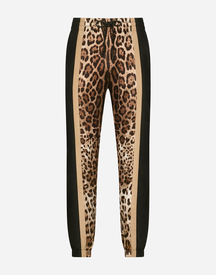 Jogging pants with leopard-print inserts - 3