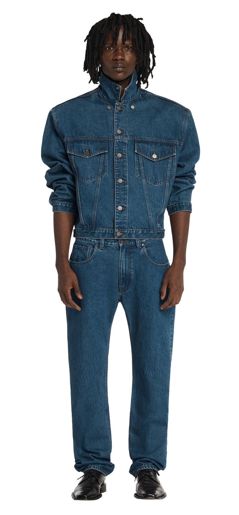 entire studios SHRUNKEN DENIM JACKET RIVER WASH outlook