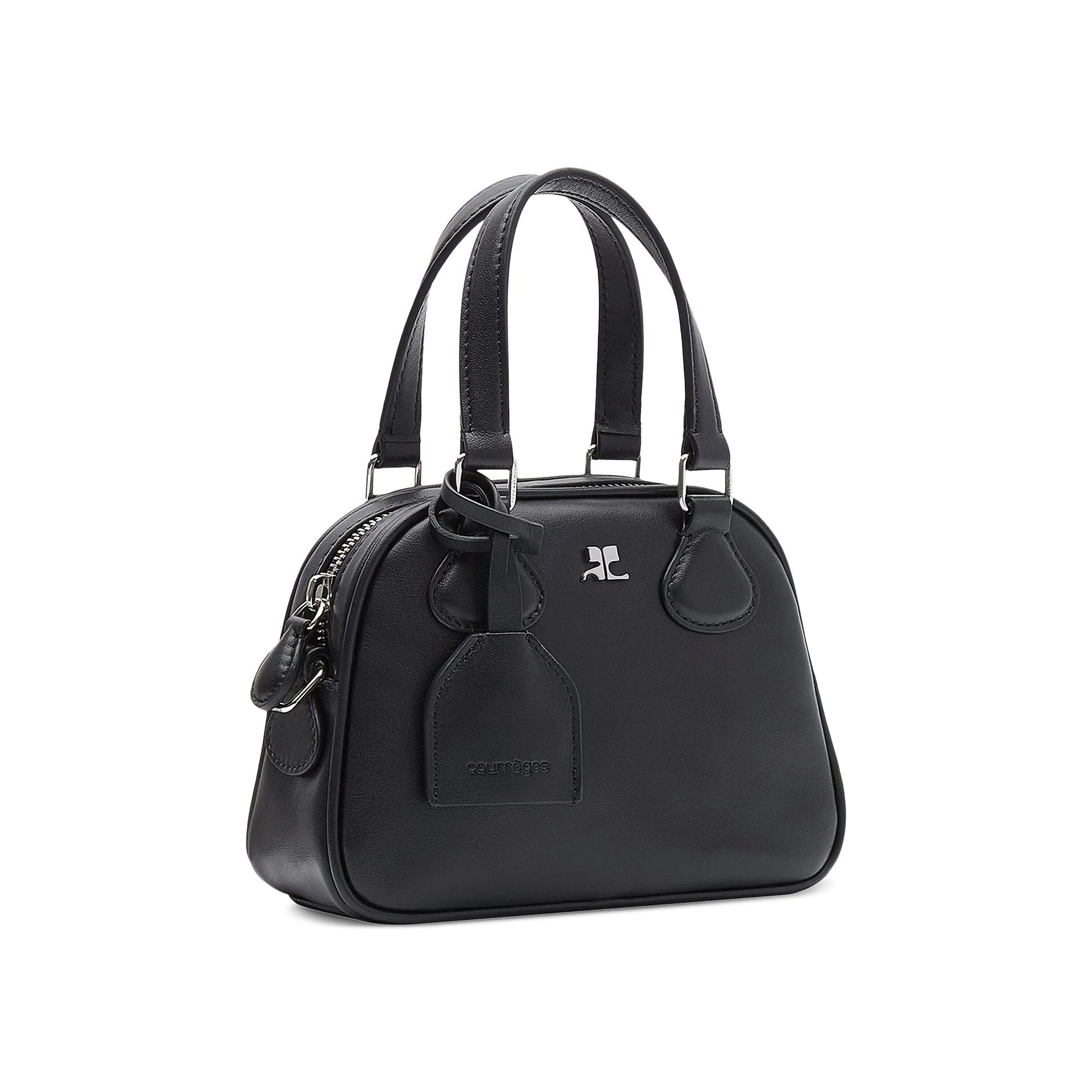 Courrèges AC Stud Leather Mini Bowling Bag 'Black' - 3