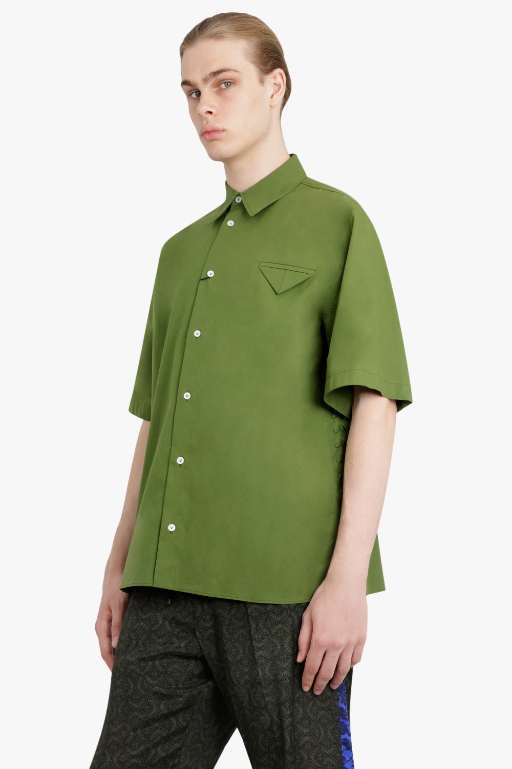 LACE UP S/SLV SHIRT | THYME - 3