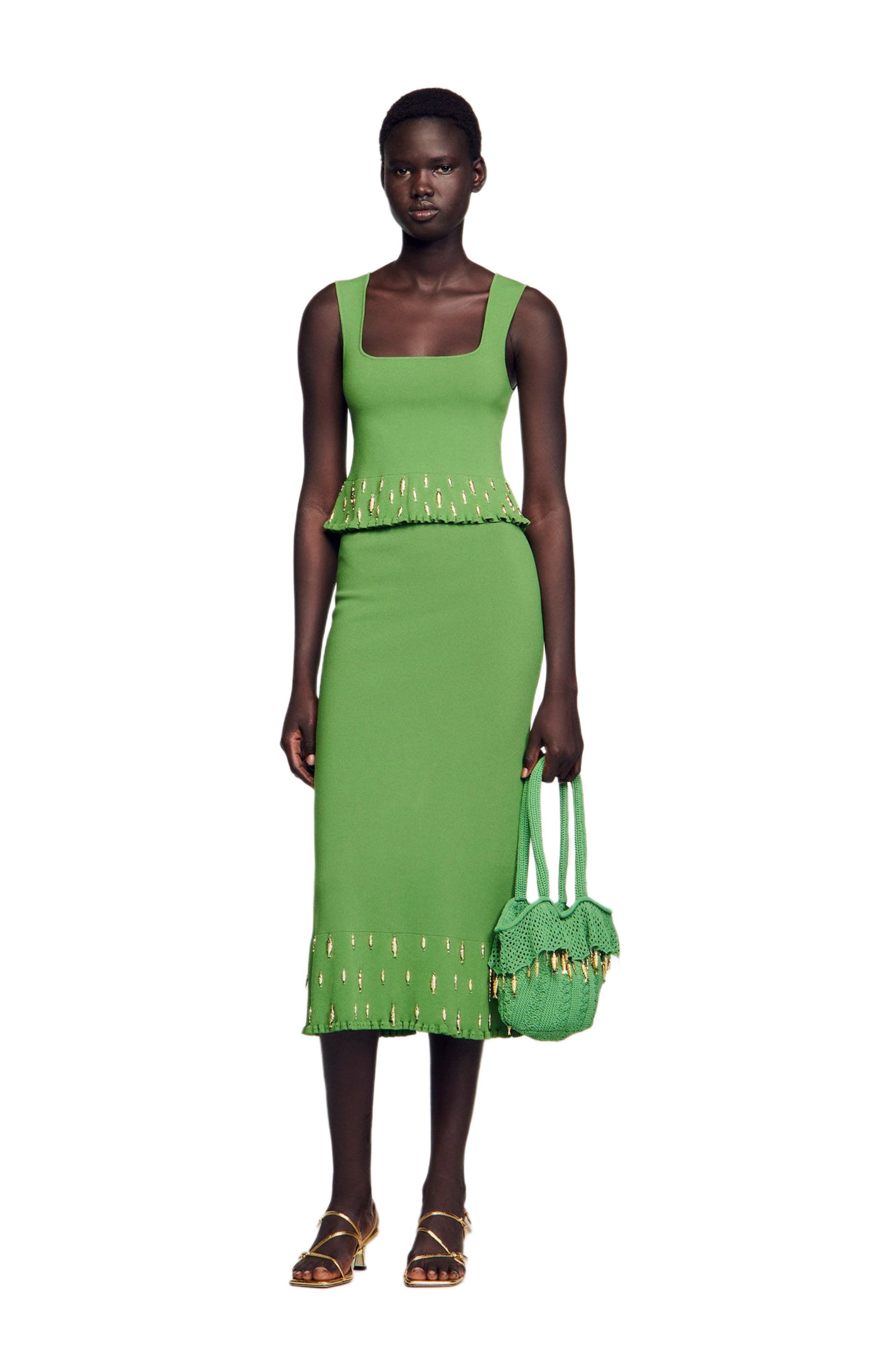 SANDRO Knit top with charms in Green at Nordstrom - 1