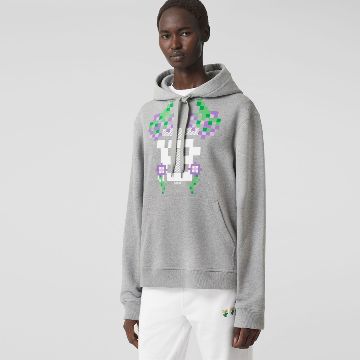 Monogram Motif Print Cotton Hoodie - 2