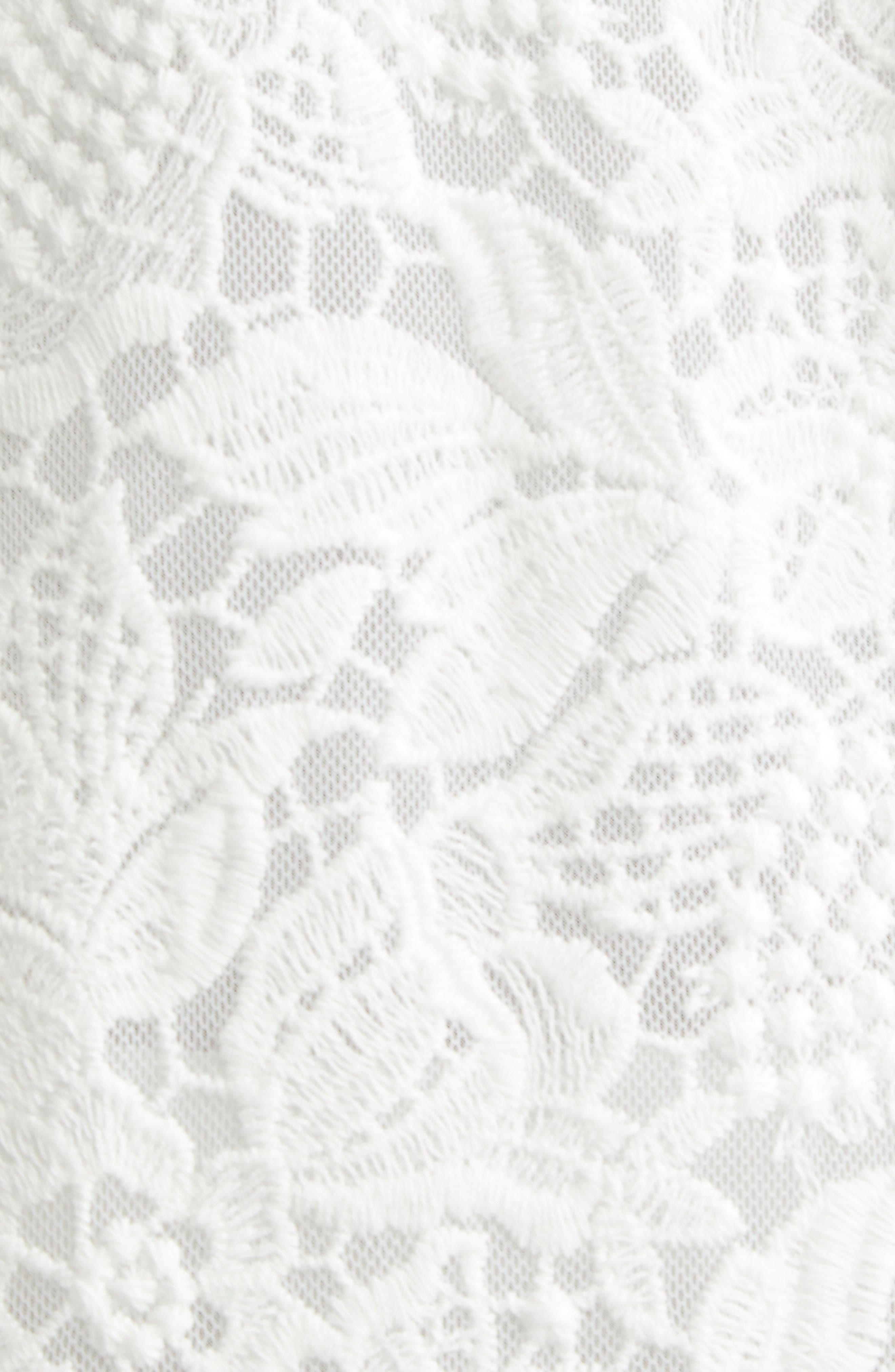 Erdem Long Sleeve Tiered Lace Minidress in Ivory at Nordstrom - 6