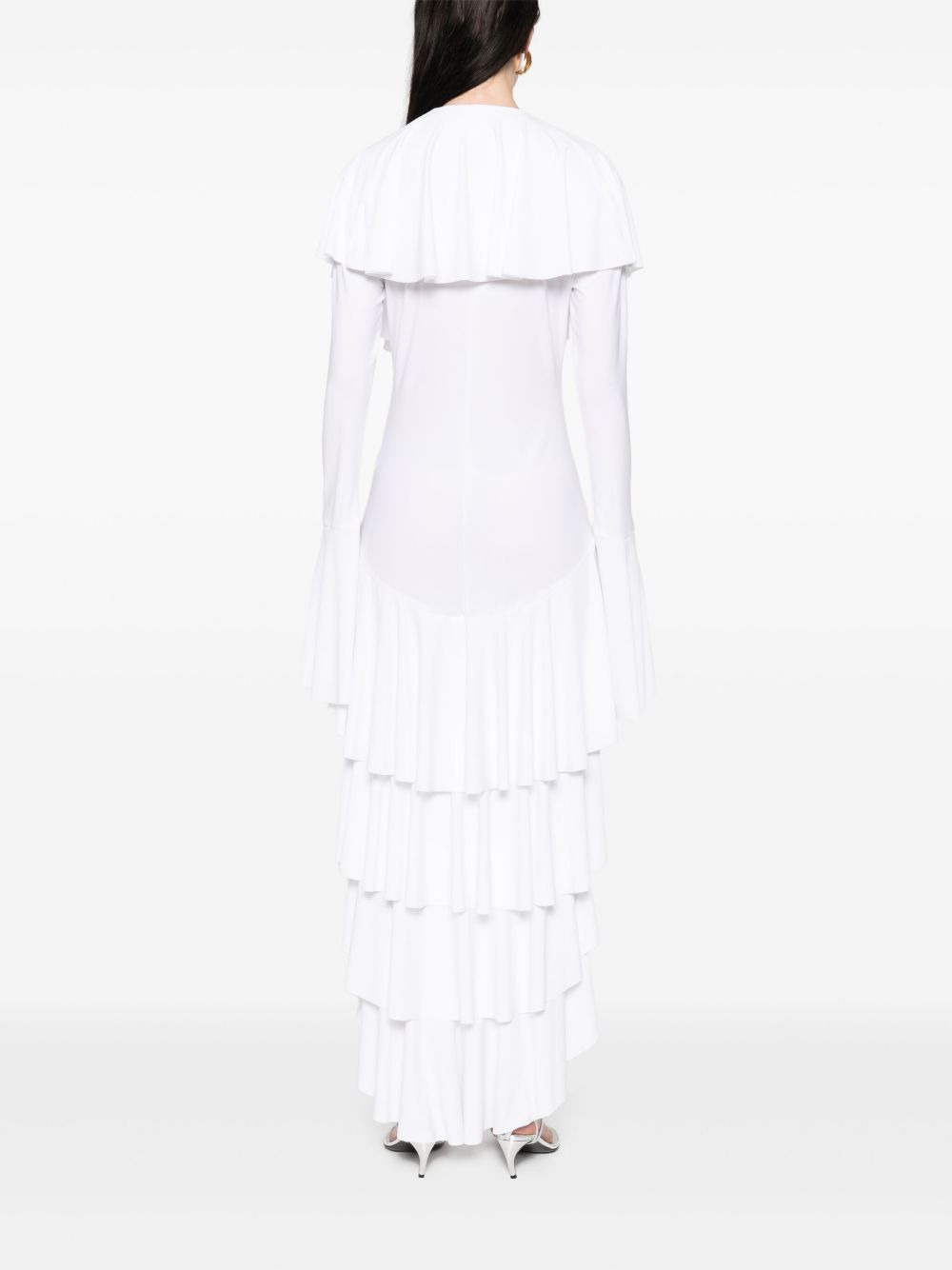 asymmetric long-sleeve dress - 4