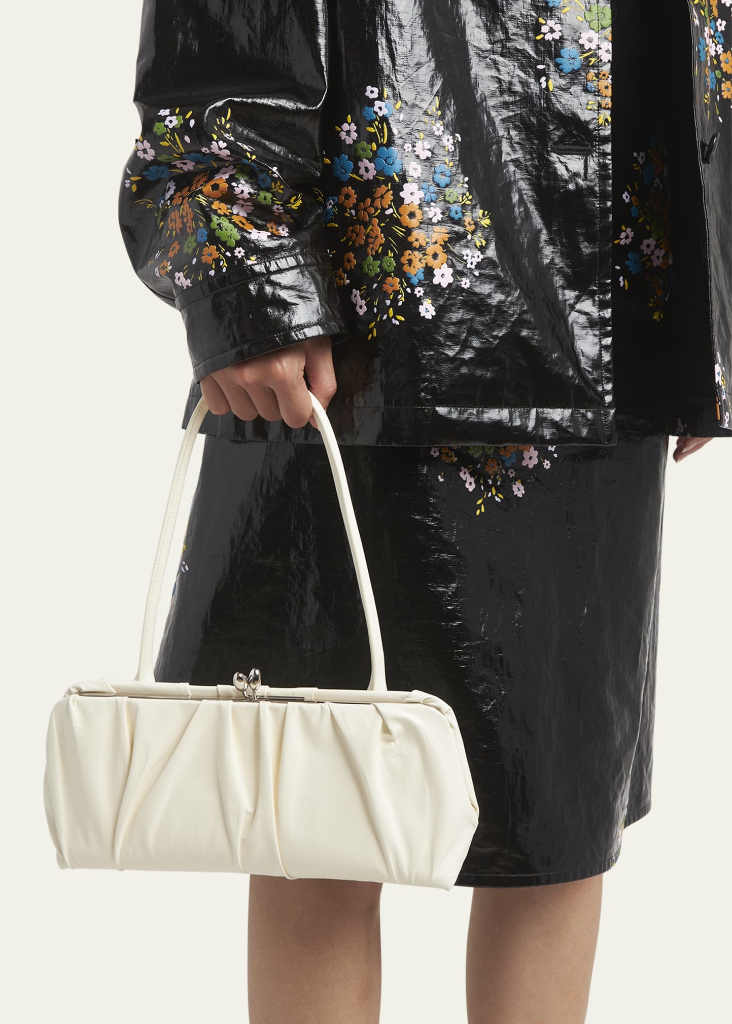 Goji Small Pleated Calfskin Shoulder Bag - 2