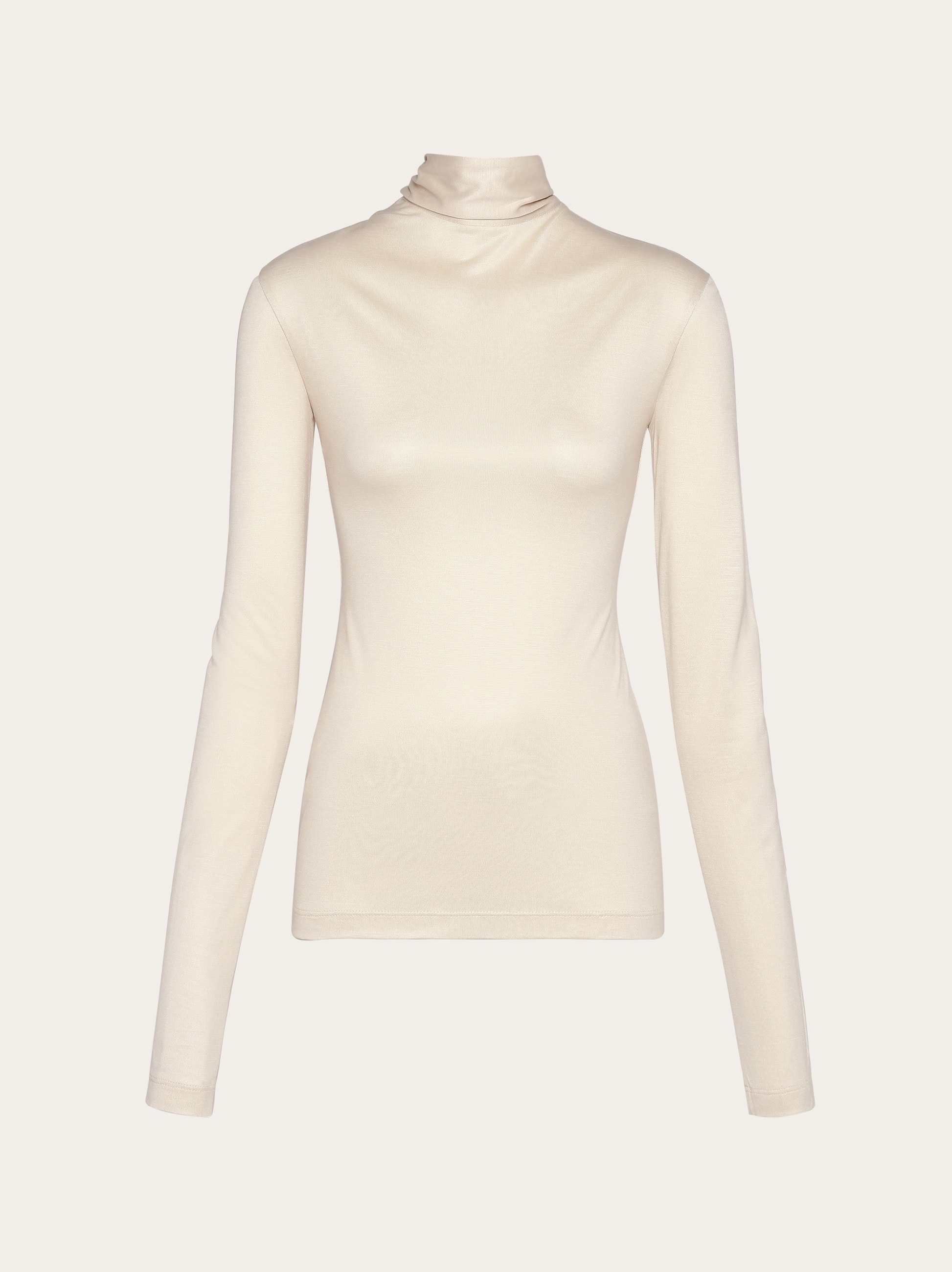 Jersey turtleneck with low cut back - 1