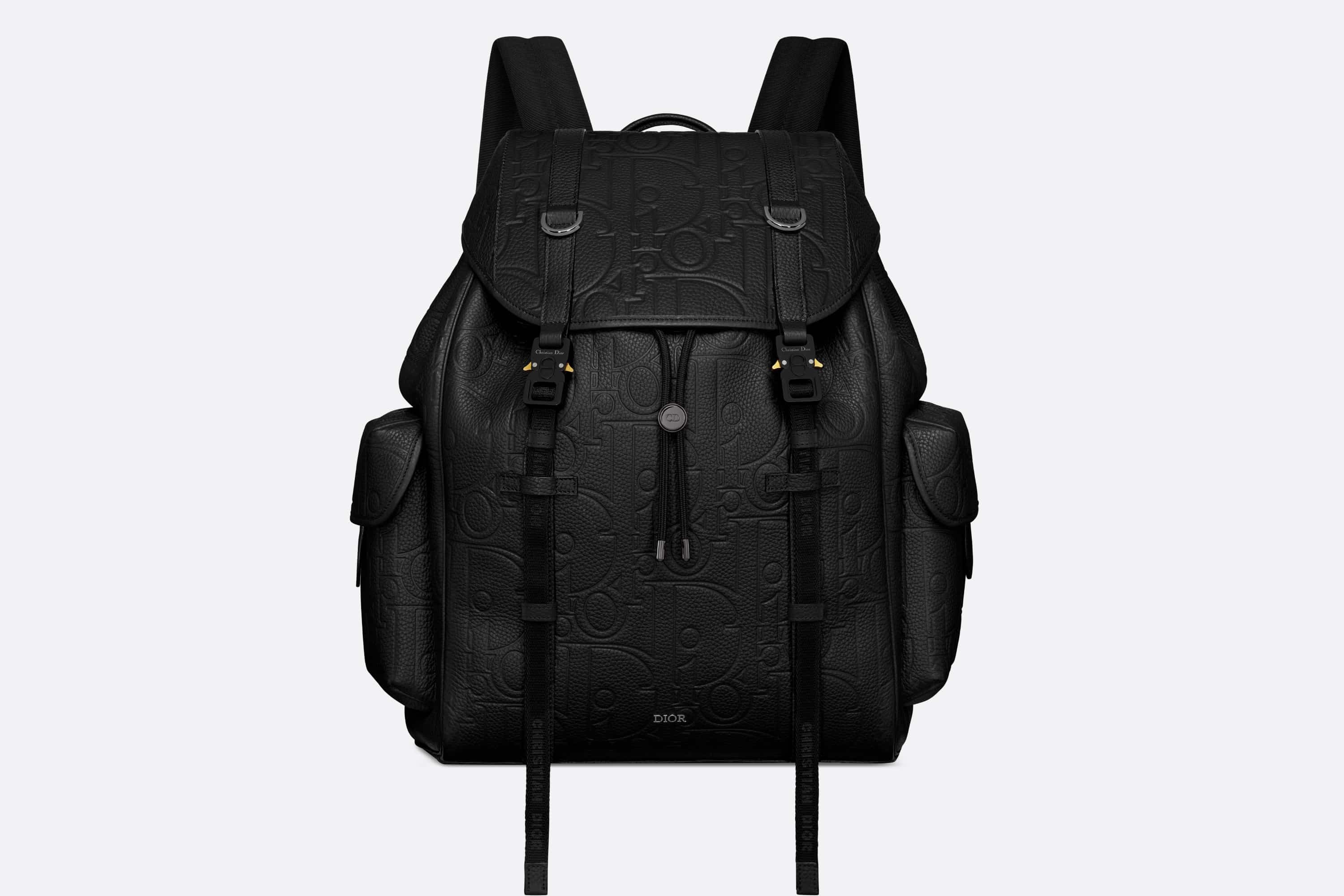 Christian Dior バックパック Saddle Zip Backpack Beige and Black Dior Oblique Jacquard