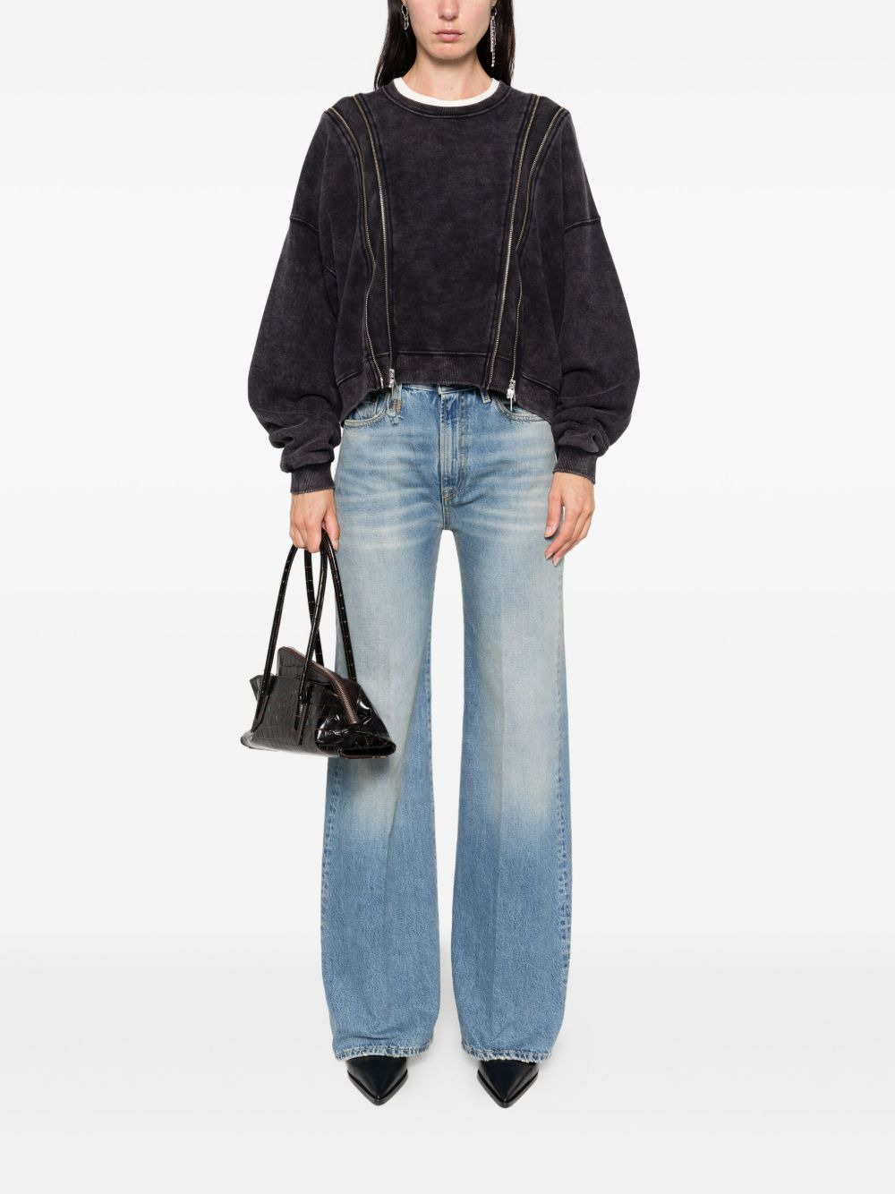 zip-detailed sweatshirt - 2