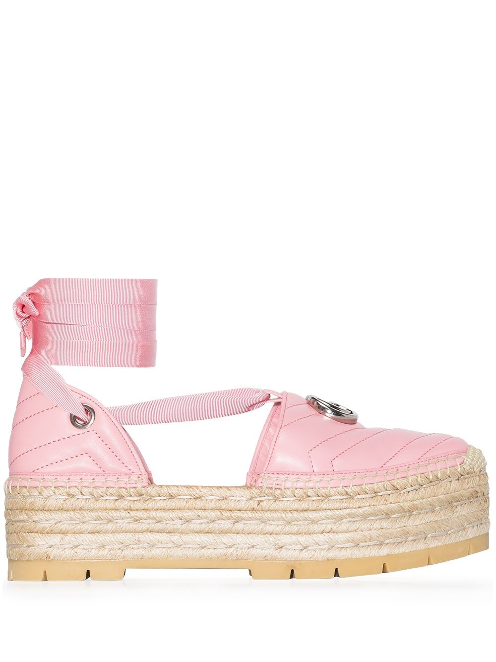 matelassé ankle-wrap espadrilles - 1