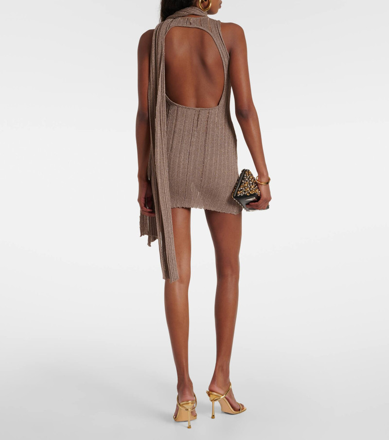 Ribbed-knit lamé minidress 3
