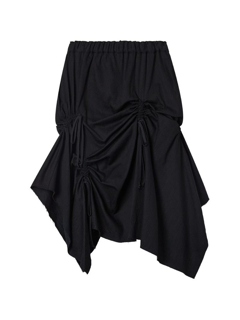 Yohji Yamamoto gathered midi skirt outlook
