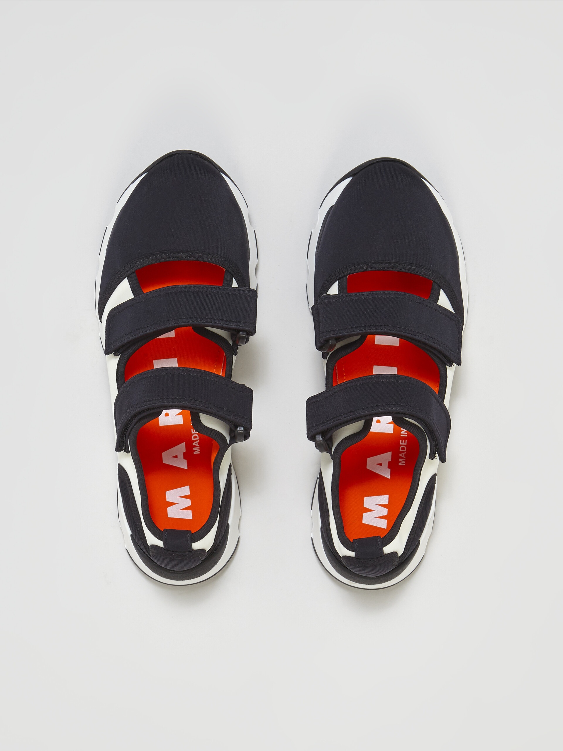 BLACK AND WHITE TECHNO FABRIC SNEAKERS - 4