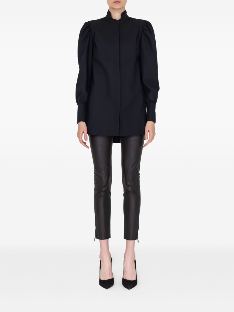 FERRAGAMO zip-detail leather trousers outlook
