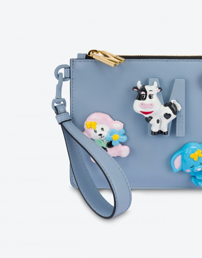 ANIMAL PATCHES CALFSKIN CLUTCH 4