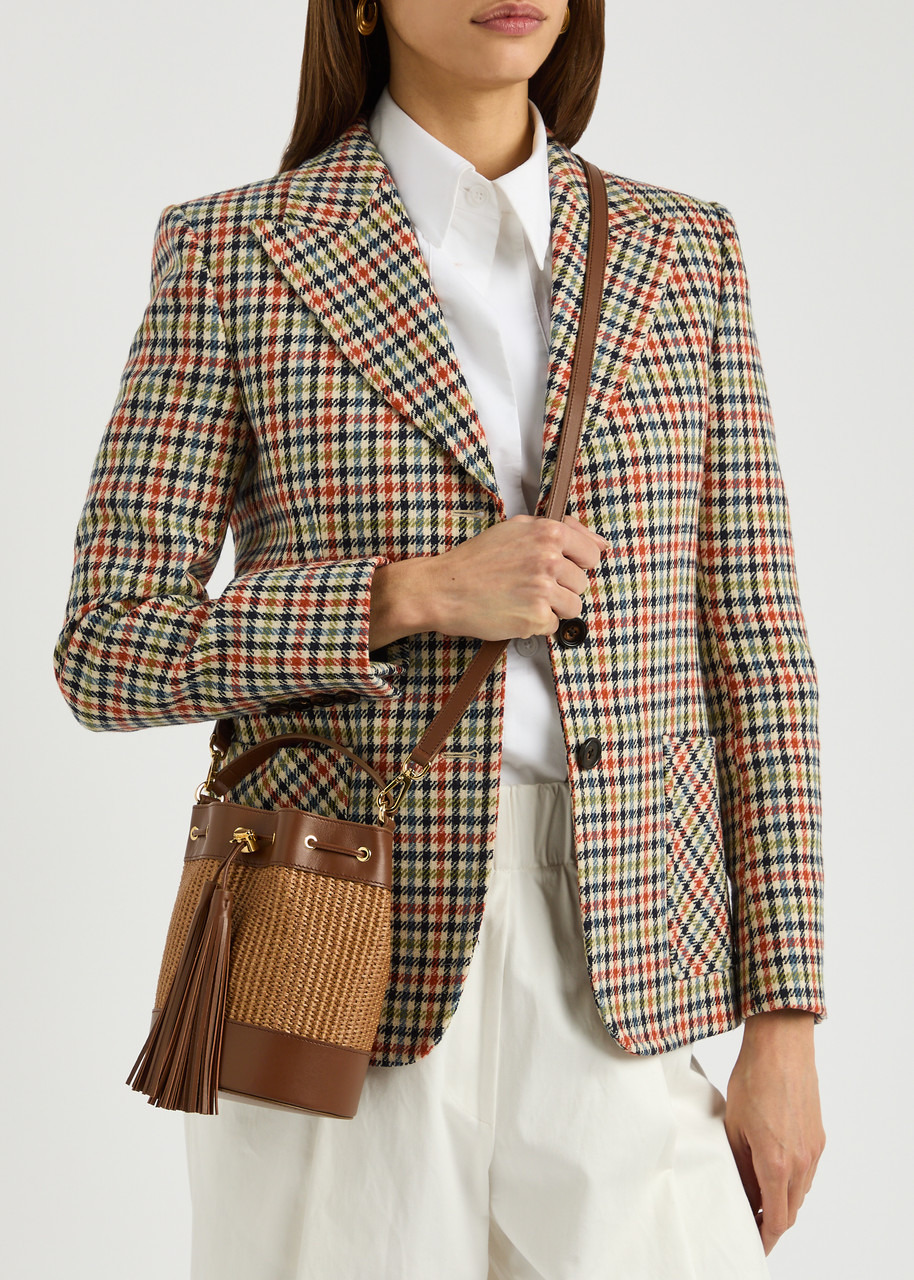 Gianvito Rossi Marbella Raffia and Leather Bucket bag - 5