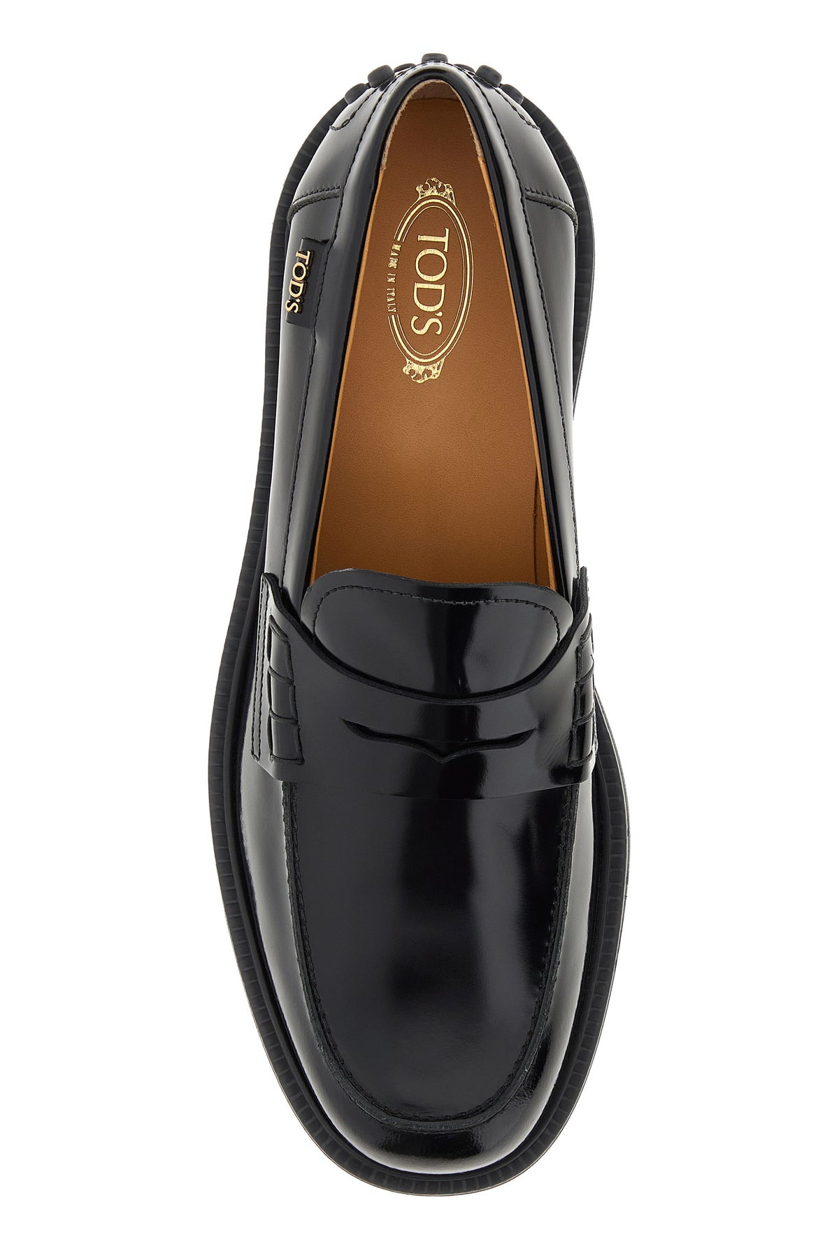 Black leather loafers - 4